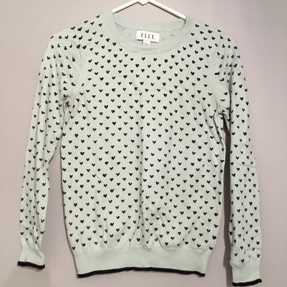Mint heart sweater
